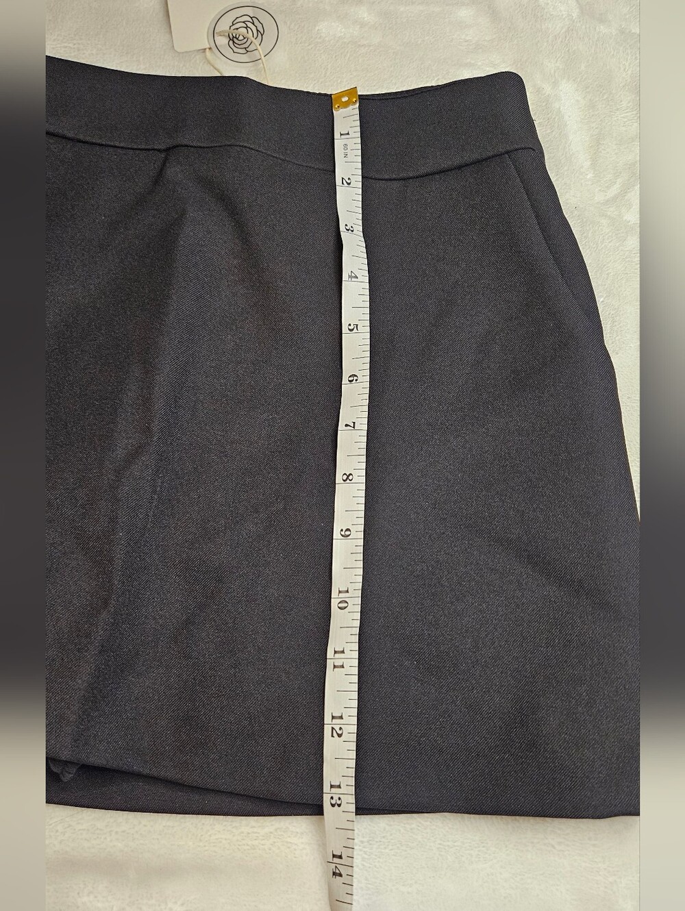 Black Mini Skirt with Clean Waistband - Picture 9 of 10
